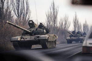 Российские танки в Донецке